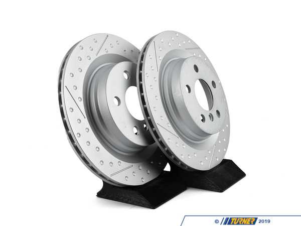 Genuine MINI Rear Drilled / Slotted JCW Rotors - Pair 18.811" (300x20) 34216864135KT