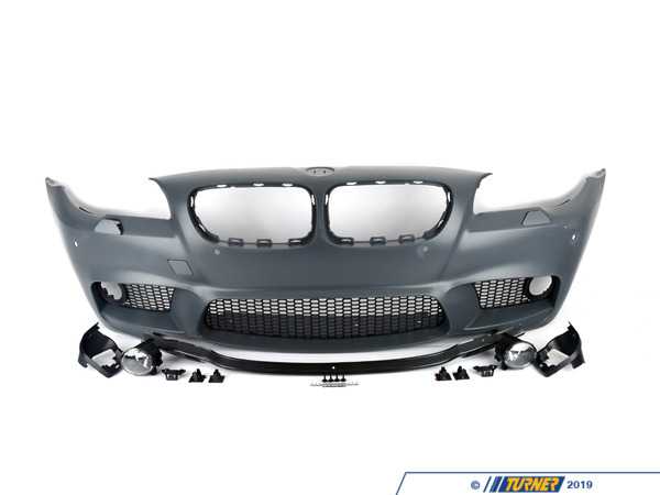 ECS F10 M5 Style Front Spoiler - Includes Fog Lights - With PDC - Bavarian Autosport F10M5FTPDC