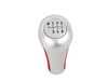 Genuine BMW Shift Knob - Leather Aluminum Ring - Rot/Alu - E52 25117504352 View 1