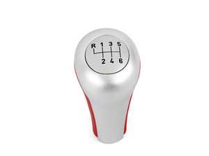 Shift Knob - Leather Aluminum Ring - Rot/Alu - E52