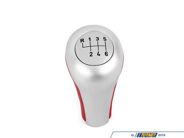 Genuine BMW Shift Knob - Leather Aluminum Ring - Rot/Alu - E52 25117504352