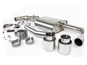 Dinan Free Flow Axle Back Stainless Valved Exhaust - Polished Tips