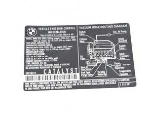 Genuine BMW Label "Exhaust Emission" - 71227518231 - E39,E46