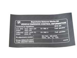 LABEL "EXHAUST EMISSION"