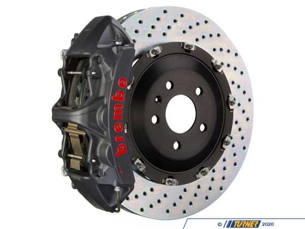 Brembo Brembo GT-S Front Big Brake Kit - 365mm Cross Drilled Rotors W/ Black Hard Anodized Calipers - E9X M3 1N1.8505AS