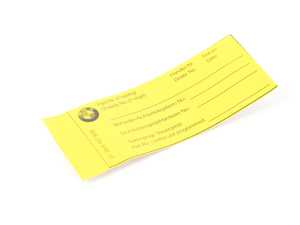Genuine BMW Stick-on Label - 01399787959