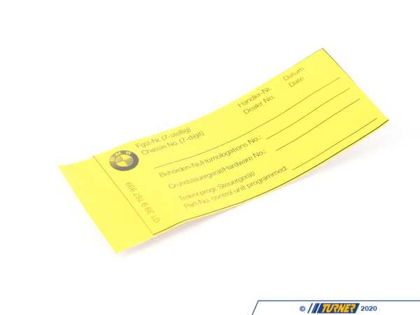 Genuine BMW Genuine BMW Stick-on Label - 01399787959 01399787959