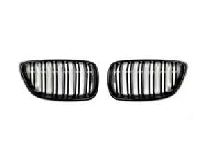 Gloss Black Dual Slats Blackout Grille Set - F22 