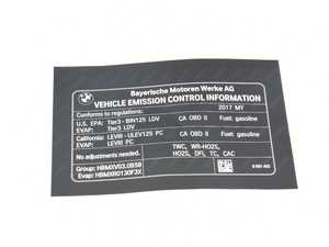 LABEL EXHAUST EMISS