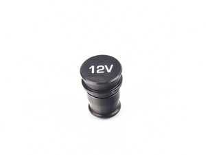 Billet Power Port Plug - "12V" - Black Anodized
