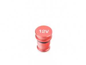 Billet Power Port Plug - "12V" - Red Anodized