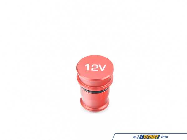 ECS Billet Power Port Plug - "12V" - Red Anodized 028636ECS02-01