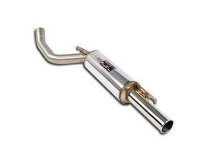 Supersprint Center Exit Muffler Pipe W/ Silver Polished Exhaust Tip - 2002 Turbo (1973-75)