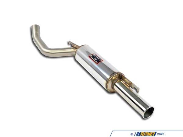 Supersprint Supersprint Center Exit Muffler Pipe W/ Silver Polished Exhaust Tip - 2002 Turbo (1973-75) 040334