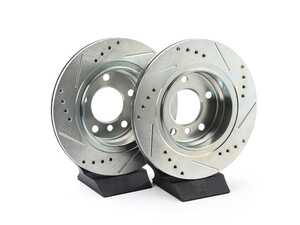BMW E46 Evolution Tru-Cast Drilled And Slotted Rotor Pair - Rear (294x19)