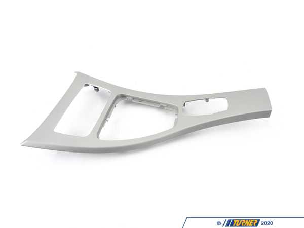 Genuine BMW Center Console Cover - Front - Satin Silver - E90, E91, E92 51169197238