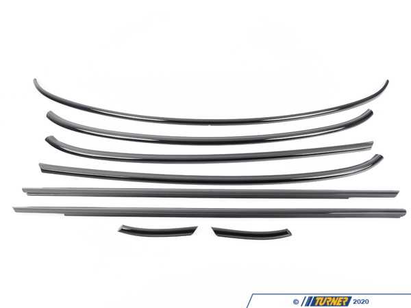 SMPS2012 Genuine Mini R50 R53 Cooper S JCW GP Gen 1 Premium Piano Gloss Black Beltline Kit - Vinyl Decal Trim