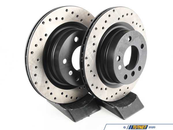 StopTech Cross-Drilled Brake Rotors - Rear - E90 E92 325i 328i (pair) - (NO LONGER AVAILABLE) 34216764651CD