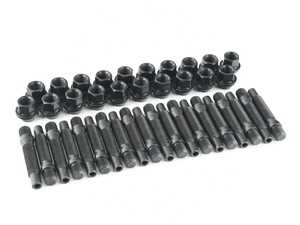 APEX M12x1.5mm BMW 5 Lug Stud Kit - Hex head Black Finish - 75mm Length 