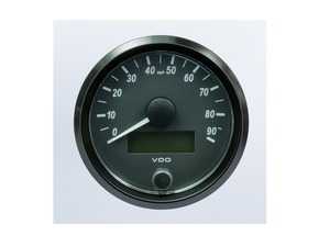 SingleViu 80mm 90mph speedometer. Retail pack with harness