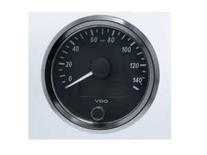 SingleViu 80mm 140mph speedometer. Retail pack with harness