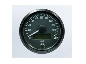 SingleViu 80mm 200km/h speedometer. Retail pack with harness