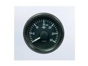 SingleViu 52mm 30bar Brake Pressure Gauge. 0-4.5V sender required. - Priced Each