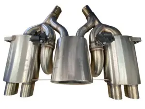 Maad Maxx Rear Exhaust Section 3 Can Valve - With Black Tips