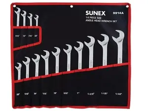 14 Pc. Full Polish SAE Angle Head Wrench Set