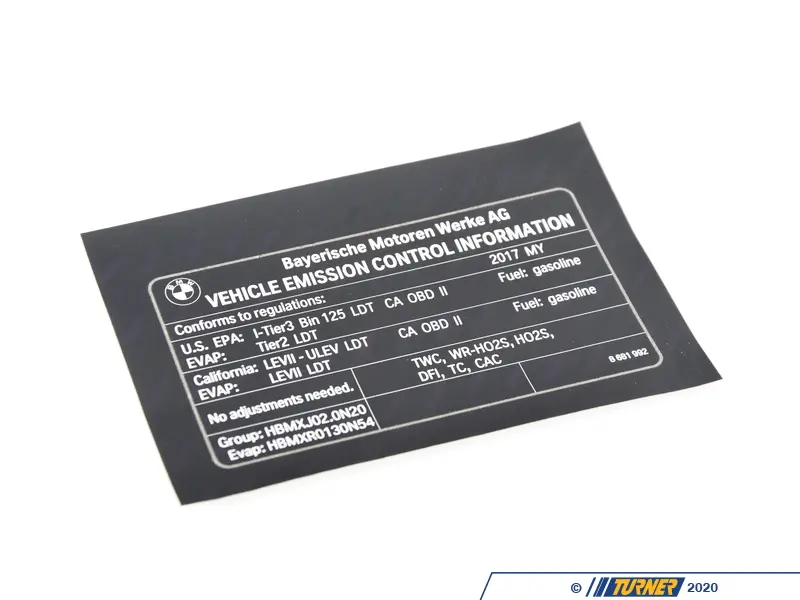 71228681992 - LABEL EXHAUST EMISS | Turner Motorsport