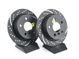 Rear Brake Rotors EBC Slotted And Dimpled - Pair 10.19" (259x10)