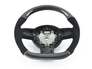 MINI R56 Flat Bottom Carbon Fiber Steering Wheel (Carbon/Alcantara/Red Stitching) NO RED Center Stripe - Gen 2