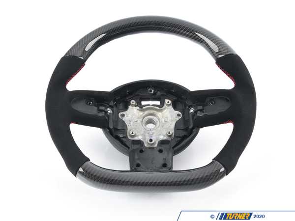 ECS MINI R56 Flat Bottom Carbon Fiber Steering Wheel (Carbon/Alcantara/Red Stitching) NO RED Center Stripe - Gen 2 BM152-R5606-CA-R