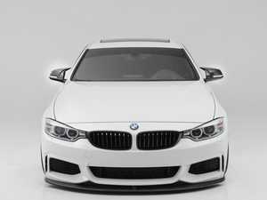 F30 Carbon Fiber Front Lip With M Style Carbon Fiber Mirror Cap Set