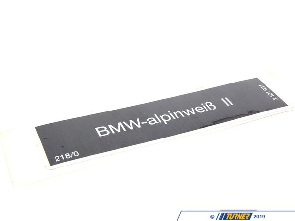 Genuine BMW Label - Alpinweiss II - E24, E28, E30, E31, E32, E34, E36 51142121931