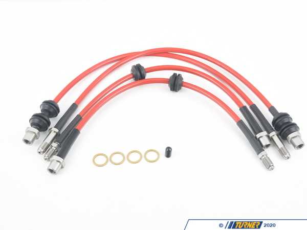 NM Engineering Stainless Steel Braided Brake Line Kit - RED - GP3 H.BMWM.4.069.RED