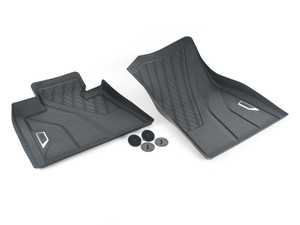 Genuine BMW Front Rubber Floor Mat Set - Black - G05 X5, G06 X6, G07 X7
