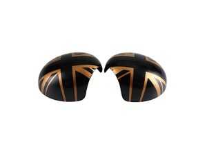 Union Jack Gold Jack Mirror Cap Covers - Set