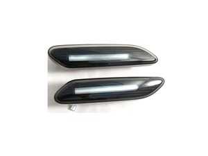 Black Line Lens Amber Flash LED Turn Signal Set 