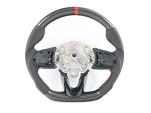 ECS MINI Cooper Flat Bottom Carbon Fiber Steering Wheel (Carbon/Perforated Leather/Red Stitching/RED Center Stripe) - Gen 3