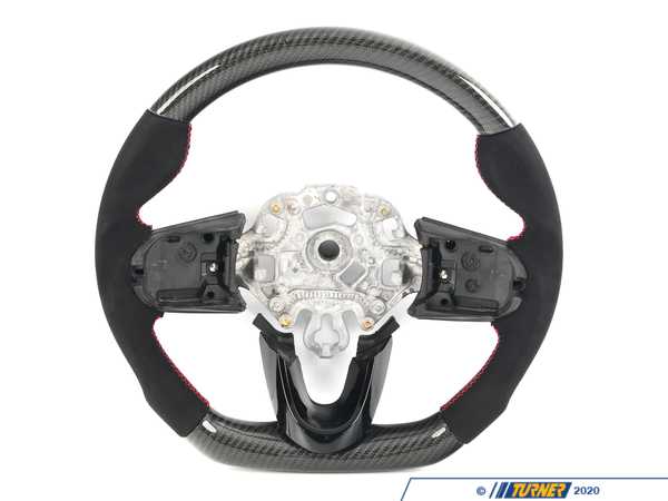 ECS ECS MINI Cooper Flat Bottom Carbon Fiber Steering Wheel (Carbon/Alcantara/Red Stitching)NO RED Center Stripe - Gen 3 BM152-F5614-CA-R