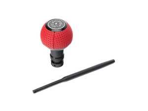 BFI GS2 Automatic Shift Knob - Black w/ Rosso Centaurus (Red) Perforated Leather - E36 Z3 E46 E39 E38 E53 E60 (Automatic Trans)