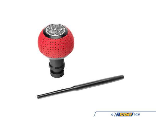 Black Forest Industries BFI GS2 Automatic Shift Knob - Black w/ Rosso Centaurus (Red) Perforated Leather - E82/88 E9X E85/89 Z4 (Automatic Trans) GS2-BMA-2SRC