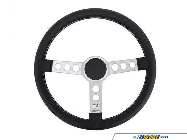 Rennline Rennline Leather Steering Wheel - Silver Spokes & Silver Horn Ring I77.86.SSL