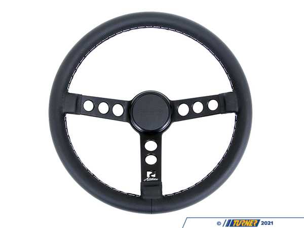 Rennline Rennline Leather Steering Wheel - Black Spokes & Black Horn Ring I77.86.BBL