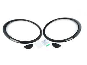 Headlight Trim Covers Gloss Black With Washer Covers - Set