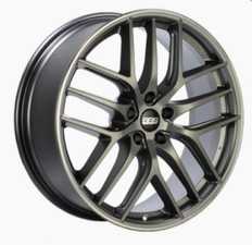 20" BBS CC-R Satin Platinum With Polished Rim Protector - Staggered Set