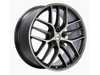 BBS 20" BBS CCR Satin Graphite With Diamond Cut and Polished Rim Protector - Staggered Set cc0302grpkKT View 1