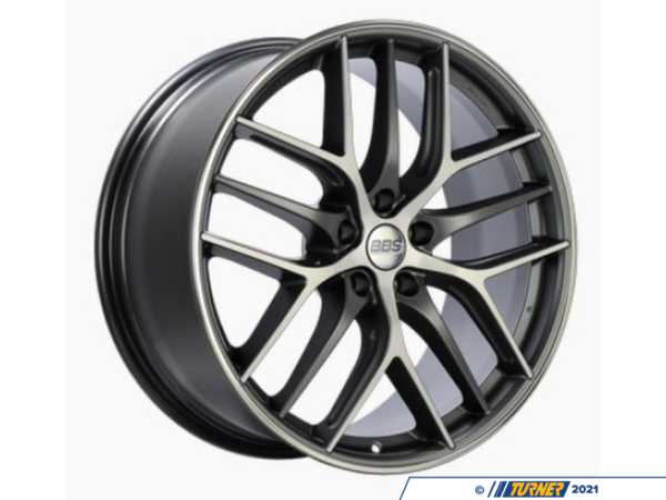 BBS 20" BBS CCR Satin Graphite With Diamond Cut and Polished Rim Protector - Staggered Set cc0302grpkKT