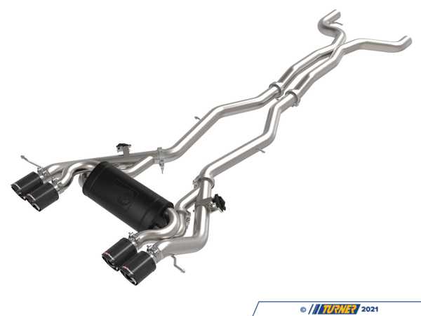 AFE MACH Force-Xp 3 IN To 2-1/2 IN 304 Stainless Steel Cat-Back Exhaust System - Carbon Tips - G8x M3/M4  49-36351-C